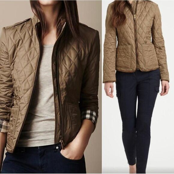 Authentic BURBERRY Grey Diamond Quilted Nova Check Utility Jacket Size S - Picture 1 of 15